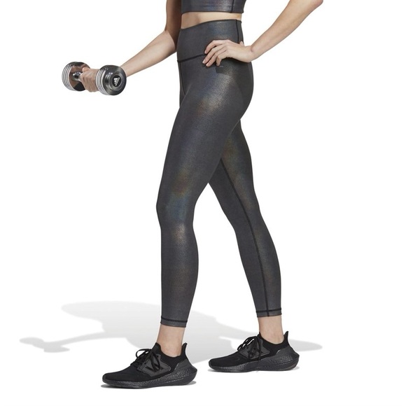 NWOT adidas Optime Training Shine 7/8 Leggings - Picture 1 of 3